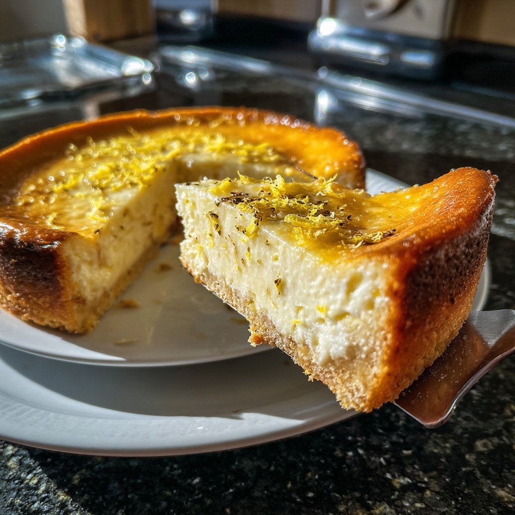 Käsekuchen mit Vanille und Zitrone