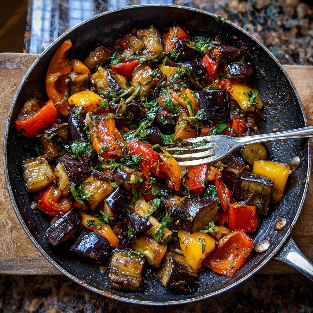 Auberginenpfanne italienisch