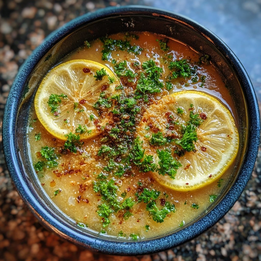 Linsensuppe mit Zitrone