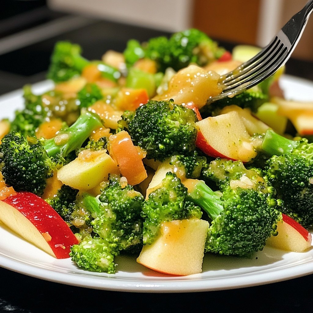 Roher Brokkoli-Salat mit Apfel – Vegan und Low Carb