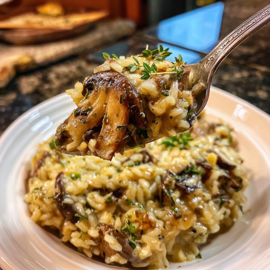 Cremiges Pilzrisotto mit Thymian