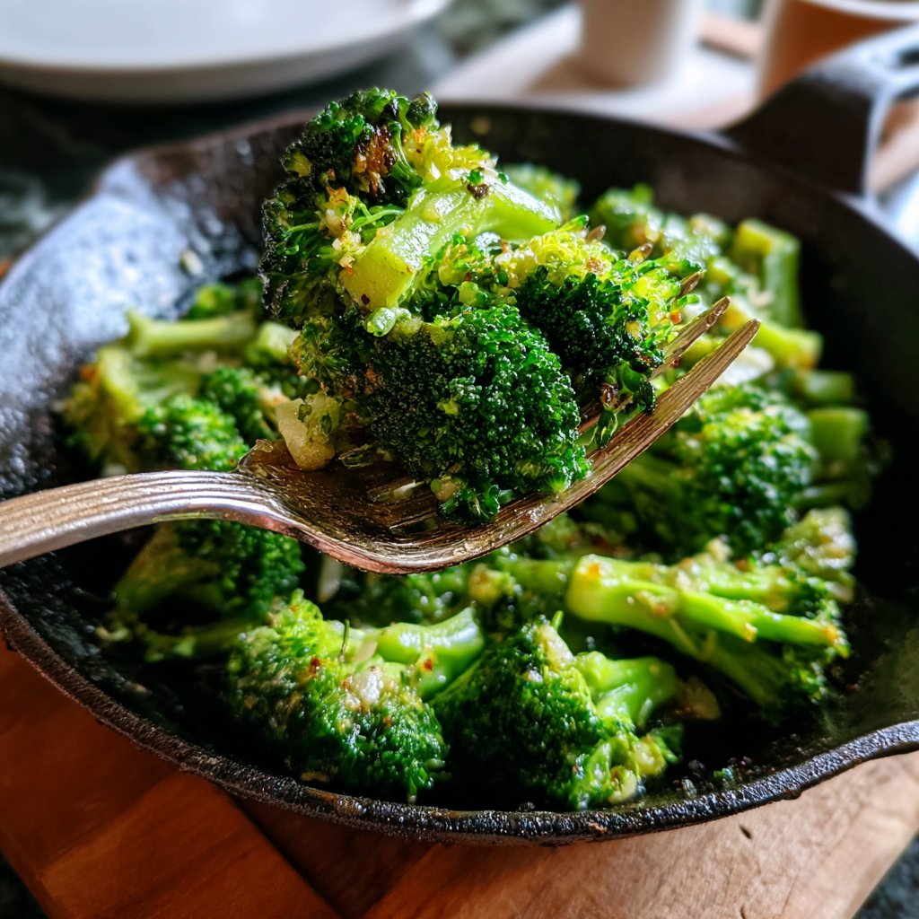 Brokkoli Pfanne Mit Knoblauch Und Sojasauce