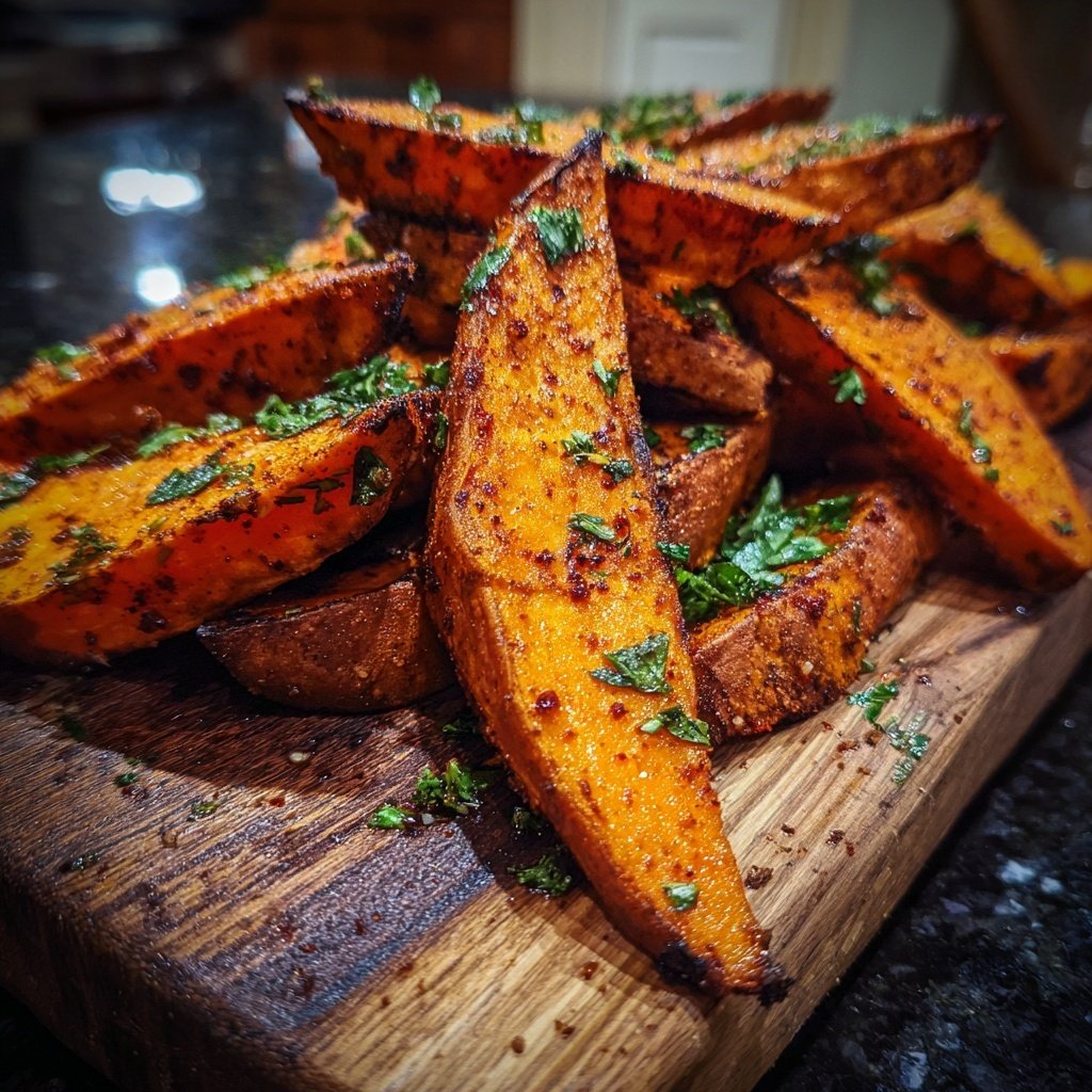 Gegrillte Süßkartoffeln Spalten
